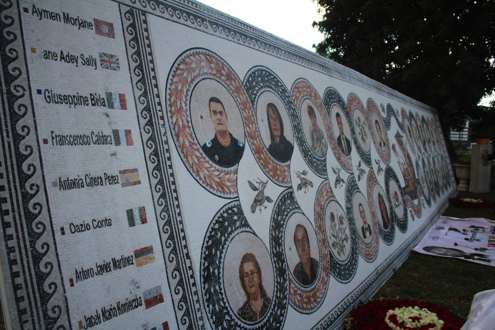 Les mosaïques du mémorial des victimes de l'attentat du Bardo du 18 mars 2015. ©  CITIZENSIDE/Mohamed KRIT