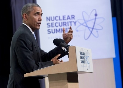 Le president des Etats-Unis Barack Obama lors d'une conference a l'issue du sommet sur le nucleaire, a Washington le 1er avril
