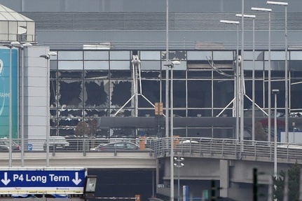 L'aeroport de Bruxelles a Zaventem, frappe par des kamikazes jihadistes le 22 mars 2016