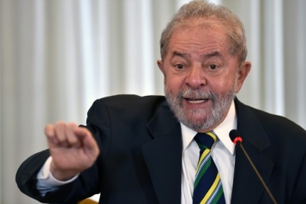 L'ex-president bresilien Luiz Inacio Lula da Silva a Sao Paulo, le 28 mars 2016