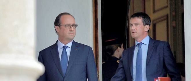 Francois Hollande et Manuel Valls a l'Elysee. Image d'illustration.