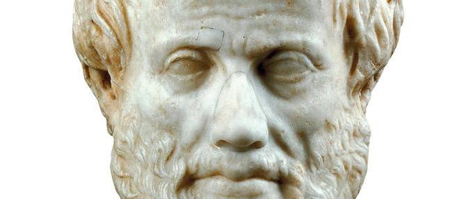 Aristote. Copie romaine en marbre d'un original grec de la fin du IVe siecle avant Jesus-Christ.