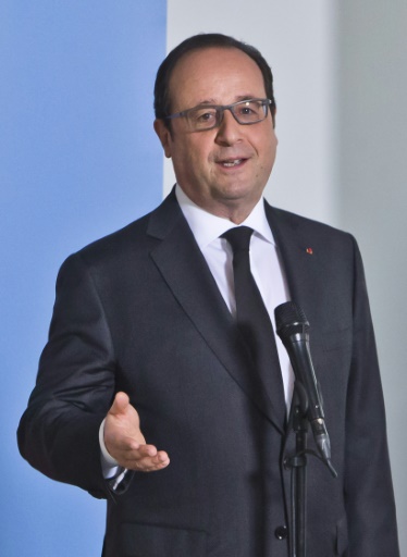 François Hollande prononce un discours dans une entreprise à Boulogne-Billancourt, le 4 avril 2016 © Michel Euler POOL/AFP