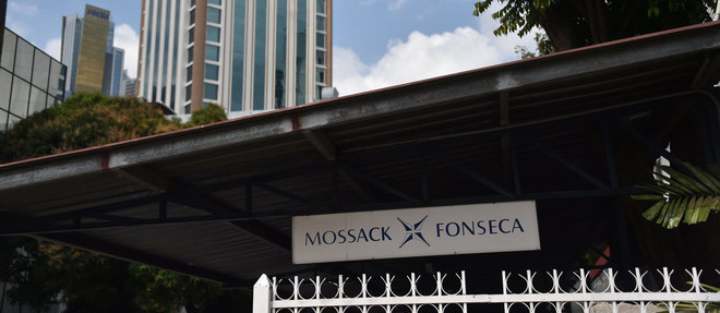 Une enseigne du cabinet Mossack Fonseca a Panama City.