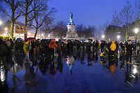 Le mouvement Nuit debout place de la République. ©DOMINIQUE FAGET