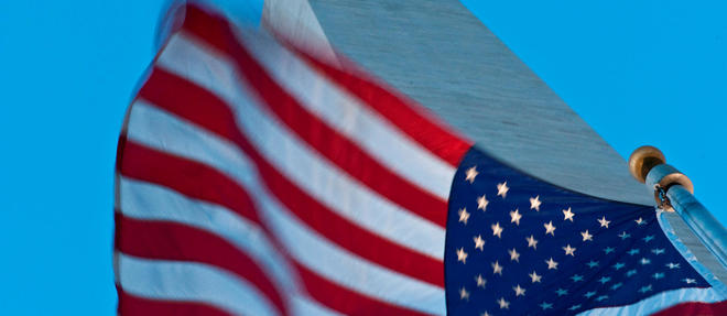 Le drapeau americain a Washington.