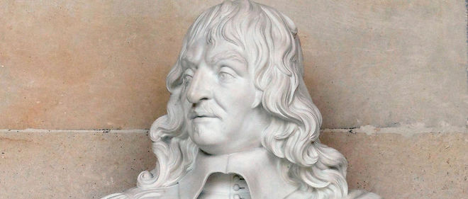 Rene Descartes (1596-1650). Sculpture d'Augustin Pajou (1730-1809) - Galerie des Hommes illustres Chateau de Versailles.