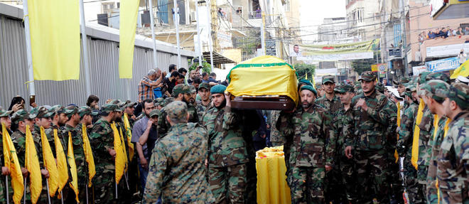 Cercueil de Mustafa Badreddine, commandant en chef du Hezbollah