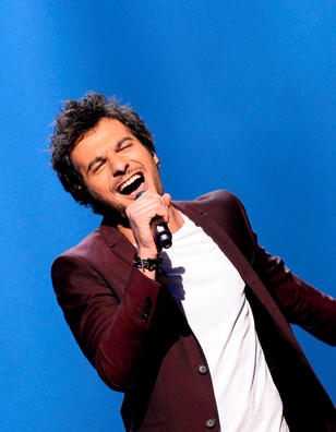 Eurovision&nbsp;: Amir, le candidat fran&ccedil;ais, acclam&eacute; par l'Ericsson Globe