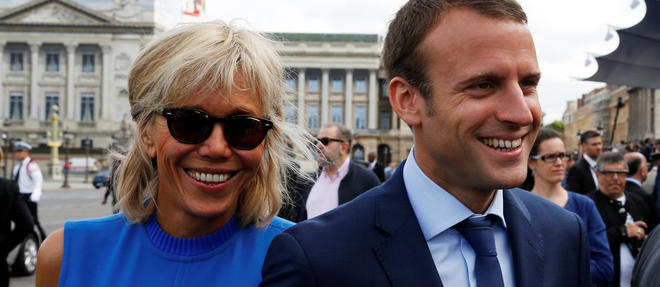 Emmanuel Macron et sa femme Brigitte Trogneux.