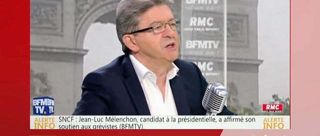 Jean-Luc Melenchon soutient les opposants a la loi travail sur BFM TV et se prononce en faveur d'un changement de Constitution. 