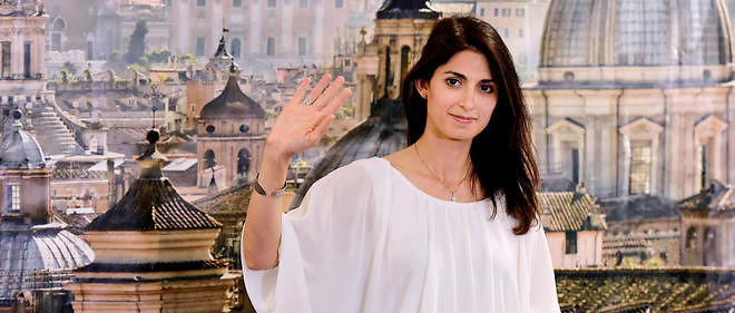 Virginia Raggi, au lendemain de son election, le 19 juin, a la mairie de Rome.