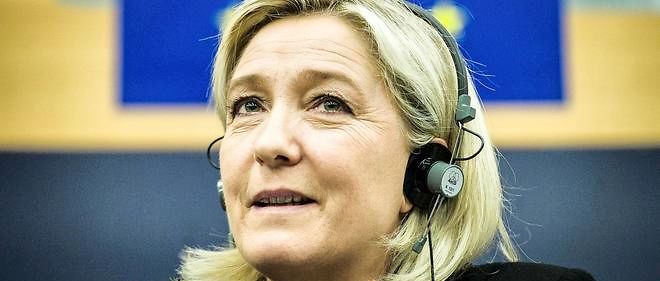 Marine Le Pen au Parlement europeen, le 12 mars 2014.