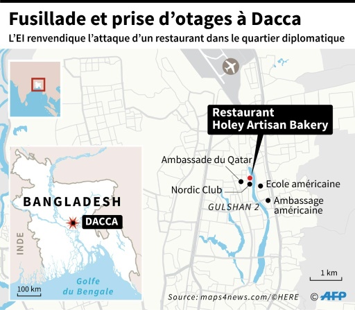 Fusillade et prise d'otages à Dacca © Paz PIZARRO AFP