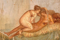 Détail d'une fresque de Pompéi. Casa del Centenario. Ier siècle apr. J.-C. ©DeAgostini/Leemage