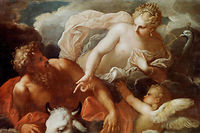 << Jupiter, Junon et Io >>. Peinture de Niccolo Bambini (1651-1736), fin du XVIIe siecle.