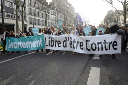 La "Marche pour la vie", contre l'avortement, le 25 janvier 2015 à Paris © BERTRAND GUAY AFP/Archives