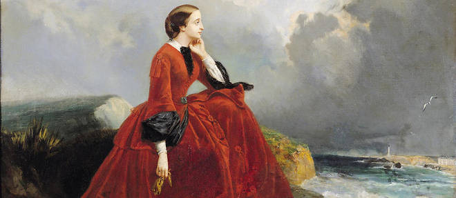 L'imperatrice Eugenie (1826-1920) a Biarritz, 1858, huile sur toile par Defonds, E. Chateau de Compiegne, Oise, France.