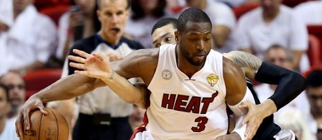Dwyane Wade sous le maillot du Heat face aux San Antonio Spurs, en finale de NBA  le 9 juin 2013 a Miami