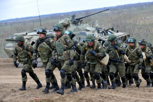 Des militaires russes prennent part à des manoeuvres à Stavropol, dans le sud de la Russie, le 19 mars 2015 © SERGEY VENYAVSKY AFP/Archives