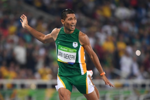 Le Sud-Africain Wayde van Niekerk, détenteur du record mondial du 400 m, depuis les Jeux de Rio, le 14 août 2016 © OLIVIER MORIN AFP