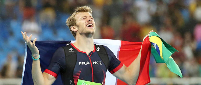 Christophe Lemaitre remporte la medaille de bronze du 200m aux Jeux olympiques de Rio.  