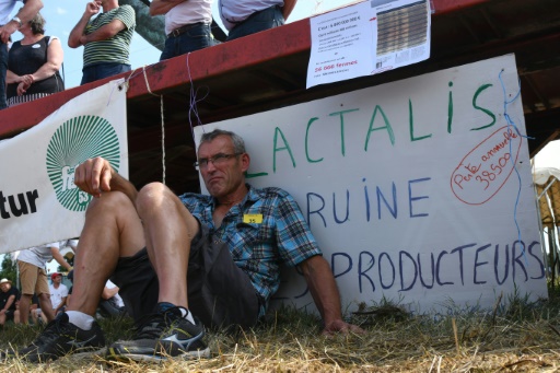 Lactalis est dans la ligne de mire des producteurs de lait qui reprochent au groupe de ne pas les payer au prix "juste" © JEAN-FRANCOIS MONIER AFP