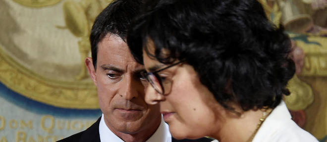 Le Premier ministre Manuel Valls et la ministre du Travail Myriam El Khomri.