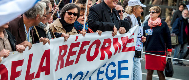 Manifestation contre la reforme du college le 10 octobre 2015. 