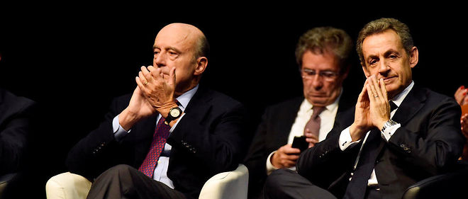 Les candidats a la primaire de la droite s'echarpent sur la question de l'immigration. Ici, Alain Juppe et Nicolas Sarkozy.