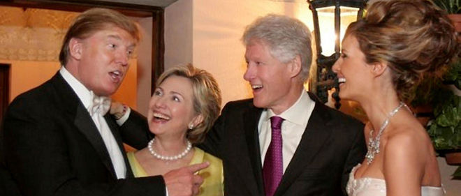 Les Clinton et les Trump le 22 janvier 2005 a Palm Beach.