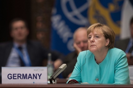 La Chanceliere allemande Angela Merkel, lors du sommet du G20, le 4 septembre 2016 a Hangzhou, en Chine