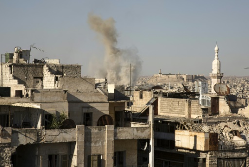 Bombardement de la ville d'Alep en Syrie, le 12 juillet 2016 © KARAM AL-MASRI AFP/Archives
