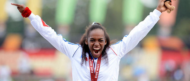 Mandy Francois-Elie, deuxieme du 100 metres dames derriere la Britannique Georgina Hermitage, a apporte la troisieme medaille. Ici en 2013. 