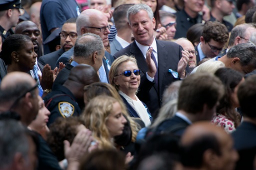 La candidate démocrate à la Maison Blanche, Hillary Clinton lors de la cérémonie de commémoration des attentats du 11 septembre à New-York © Brendan Smialowski AFP