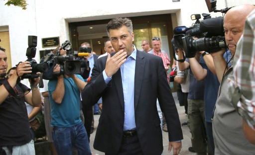 Le leader du parti conservateur HDZ, Andrej Plenkovic, le 11 septembre 2016 à Zagreb  © STR AFP