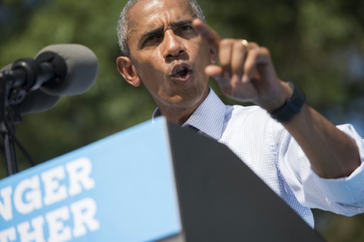 Le président Barack Obama lors d'un meeting le 13 septembre 2016 à Philadelphie © SAUL LOEB AFP