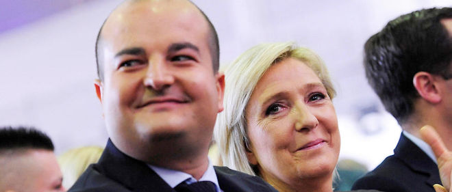 Marine Le Pen et David Rachline, a Frejus (Var).