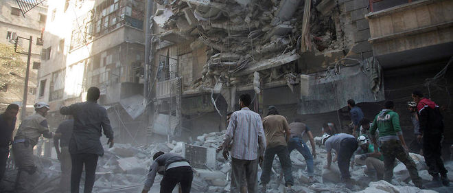 La ville d'Alep est bombardee depuis quelques jours. 
