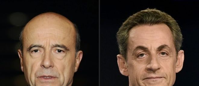 Alain Juppe (G), en tete des sondages mais concurrence par Nicolas Sarkozy qui domine l'espace mediatique grace a des sorties polemiques, n'a pas hesite a tendre la main aux "decus du hollandisme"