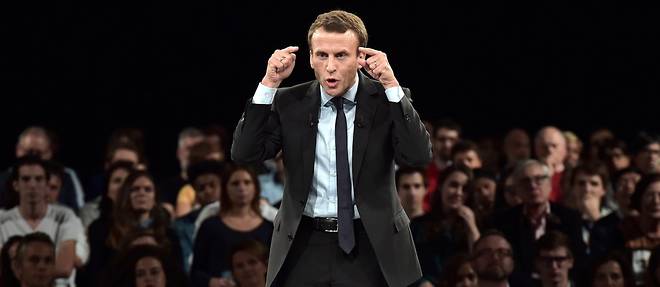 Emmanuel Macron, pas encore candidat a la presidentielle 2017, mais deja en campagne, a esquisse des propositions mardi 4 octobre a Strasbourg.