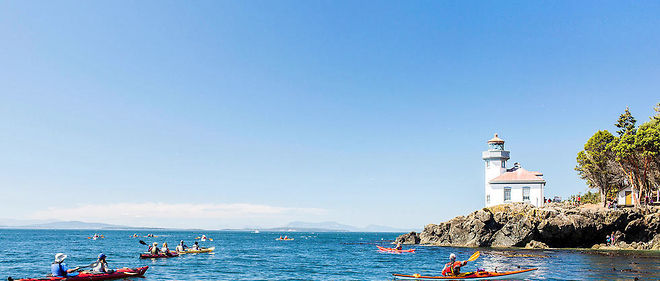 A Lime Kiln Point, sur l'archipel de San Juan, situe entre Seattle et Vancouver, on peut observer les baleines du rivage. Ou opter pour le kayak.