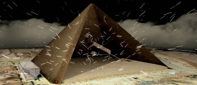 La pyramide de Kheops arrosee par les muons.