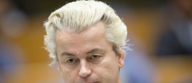 Le depute neerlandais d'extreme droite Geert Wilders, le 18 decembre 2014 au Parlement a La Haye