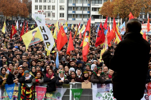 Manifestation prokurde à Cologne, en Allemagne, le 5 novembre 2016 © PATRIK STOLLARZ AFP