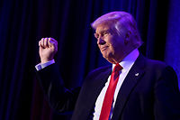 Seisme. Donald Trump, le 9 novembre 2016, a New York : "Je serai le president de tous les Americains." (C)Saul Loeb/AFP