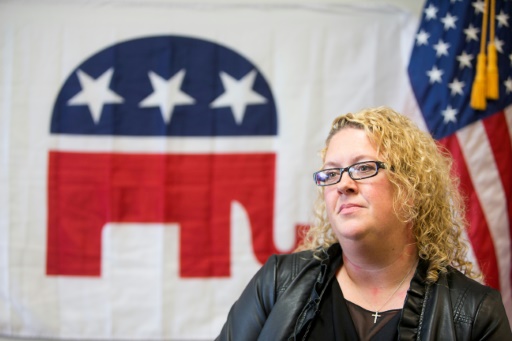 La présidente du Parti républicain de Kenosha, Erin Decker, dans son bureau le 18 novembre 2016 dans le Wisconsin © Tasos Katopodis AFP