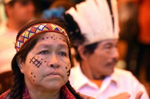 Une Indienne Ache Guayaki, le 10 novembre 2016 a Puerto Barra, au Paraguay