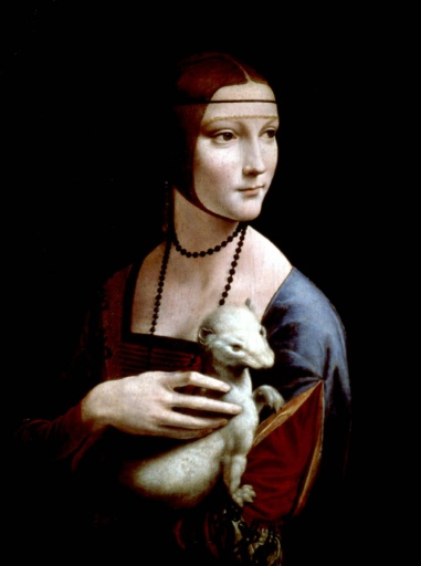 Reproduction en date du 12 octobre 1998 du tableau intitulé "La Dame à l'Hermine", de Léonard de Vinci   © GERARD JULIEN AFP/Archives