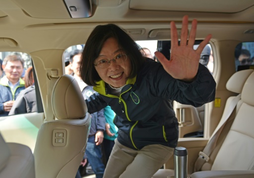 L'opposante Tsai Ing-wen en campagne présidentielle dans le sud de Taiwan, le 10 janvier 2016 © SAM YEH AFP/Archives